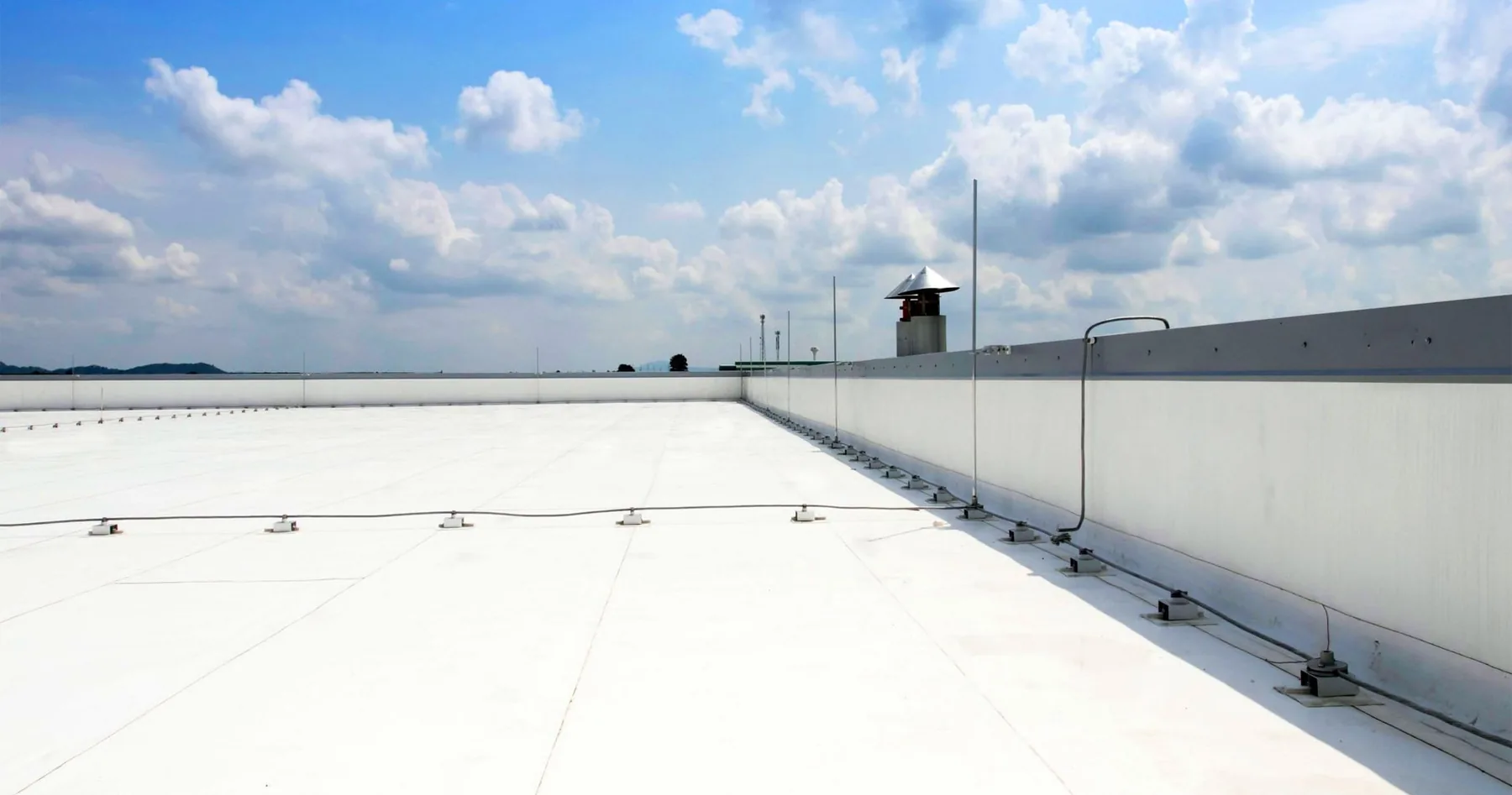 Flat TPO commercial roof installed by Isaacs Roofing