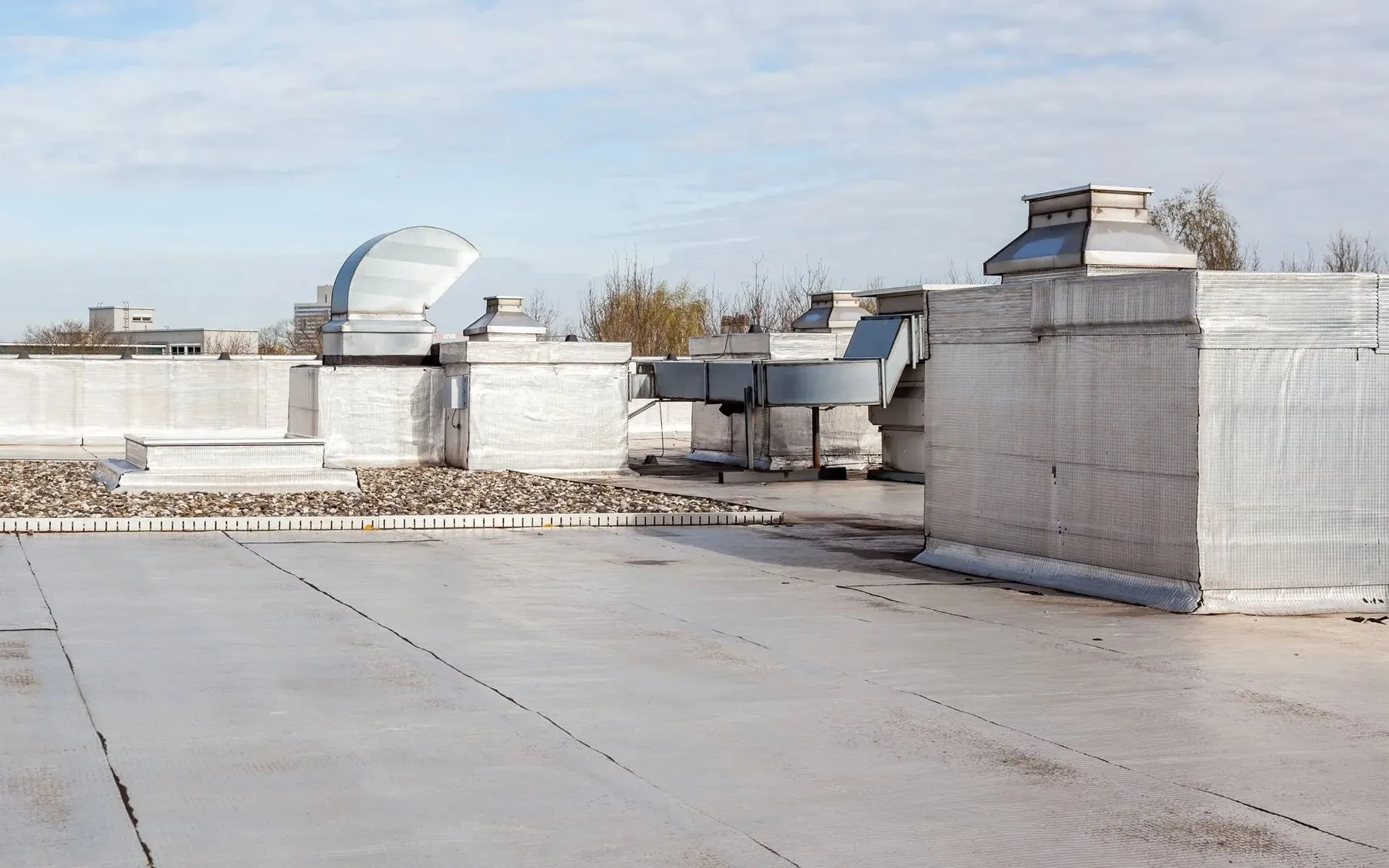 Modified bitumen commercial roof